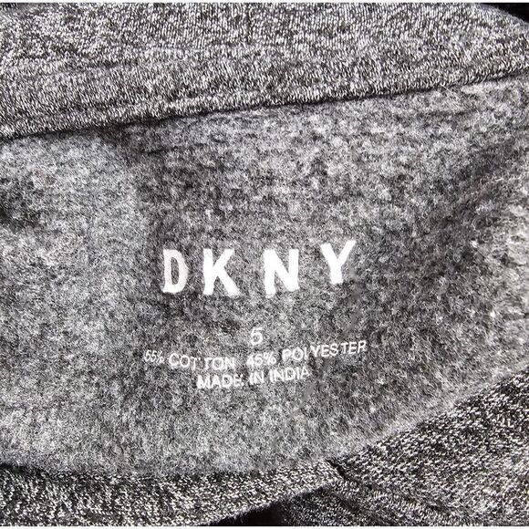 DKNY Kids Logo Hoodie Sweater with Pocket Grey and Pink Size 5 - Picture 5 of 5